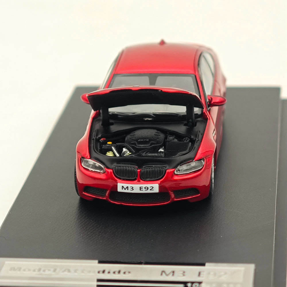 Modèle réduit de voiture moulée sous pression BMW E92 M3 rouge métallisé, édition limitée, 1/64