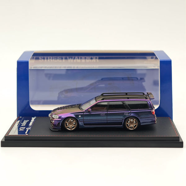 1:64 STREET WARRIOR Nissan Stagea GTR R34 Purple with Accessories Diecast Models Car Limited Collection