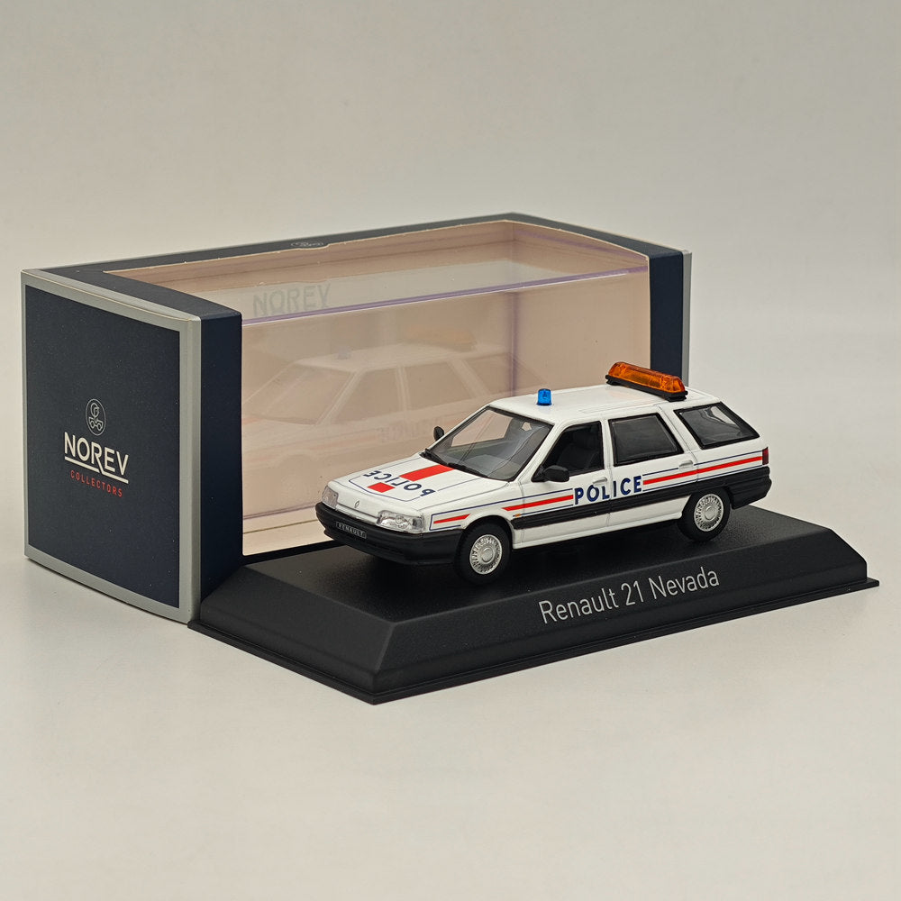 1/43 Norev Renault R21 Nevada 1989 Police Nationale moulé sous pression modèle voitures blanc