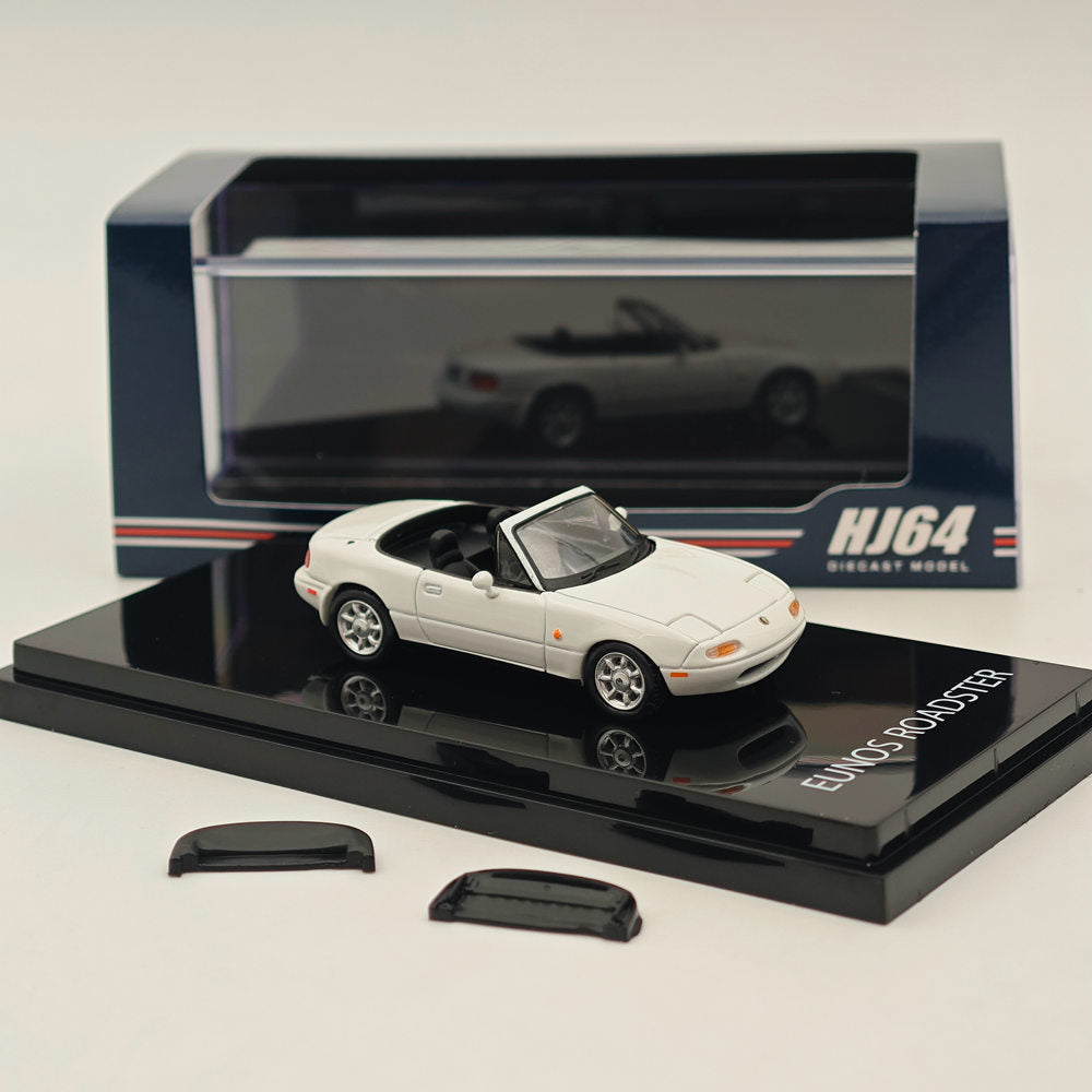 1/64 Hobby JAPAN Mazda EUNOS ROADSTER NA6CE AVEC COUVERCLE DE TONNEAU Blanc HJ642025AW Modèles moulés sous pression Voiture Collection limitée Auto Jouets Cadeau