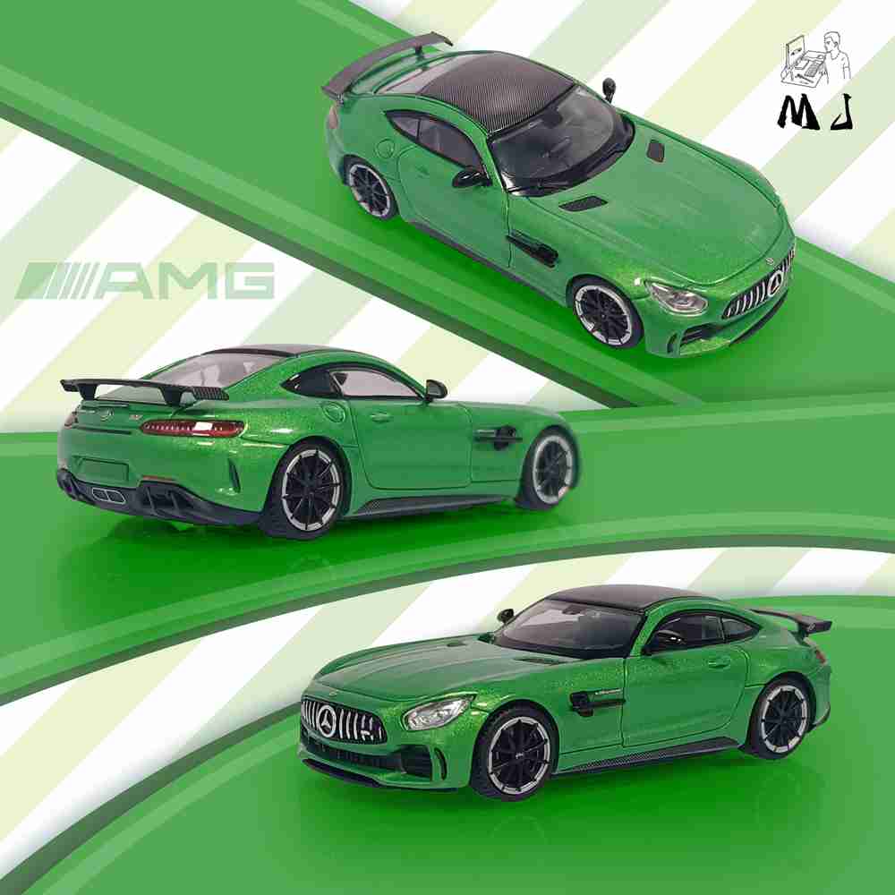 MJ 1/64 Mercedes Benz AMG GTR Double Door Diecast Car Models Collection Cadeaux Édition Limitée