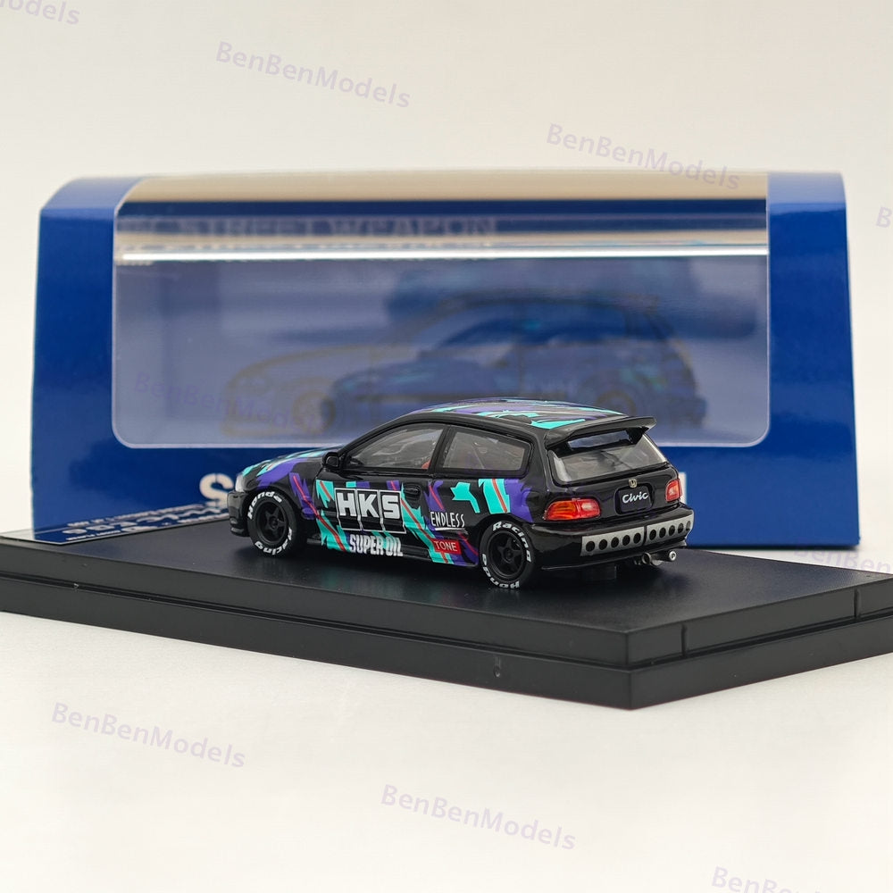1:64 SW Civic EG6 HKS Limited 499pcs Diecast Models Car Limited Collection Gifts