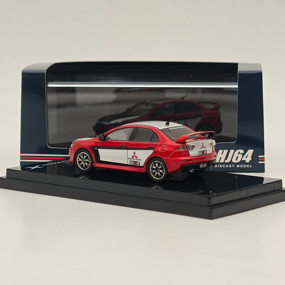 Mitsubishi Lancer Evolution X Ralliart couleur rouge (HJ644053RB) 1/64 Hobby Japan