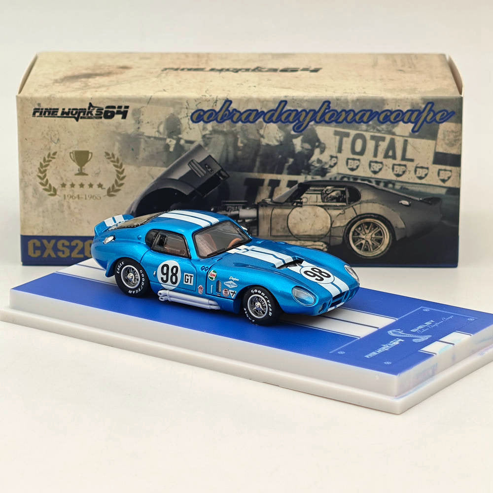 Fine Works 1:64 Shelby Cobra Daytona Coupé Miniature Hobby Jouets moulés sous pression Modèles de voitures Collection Cadeaux