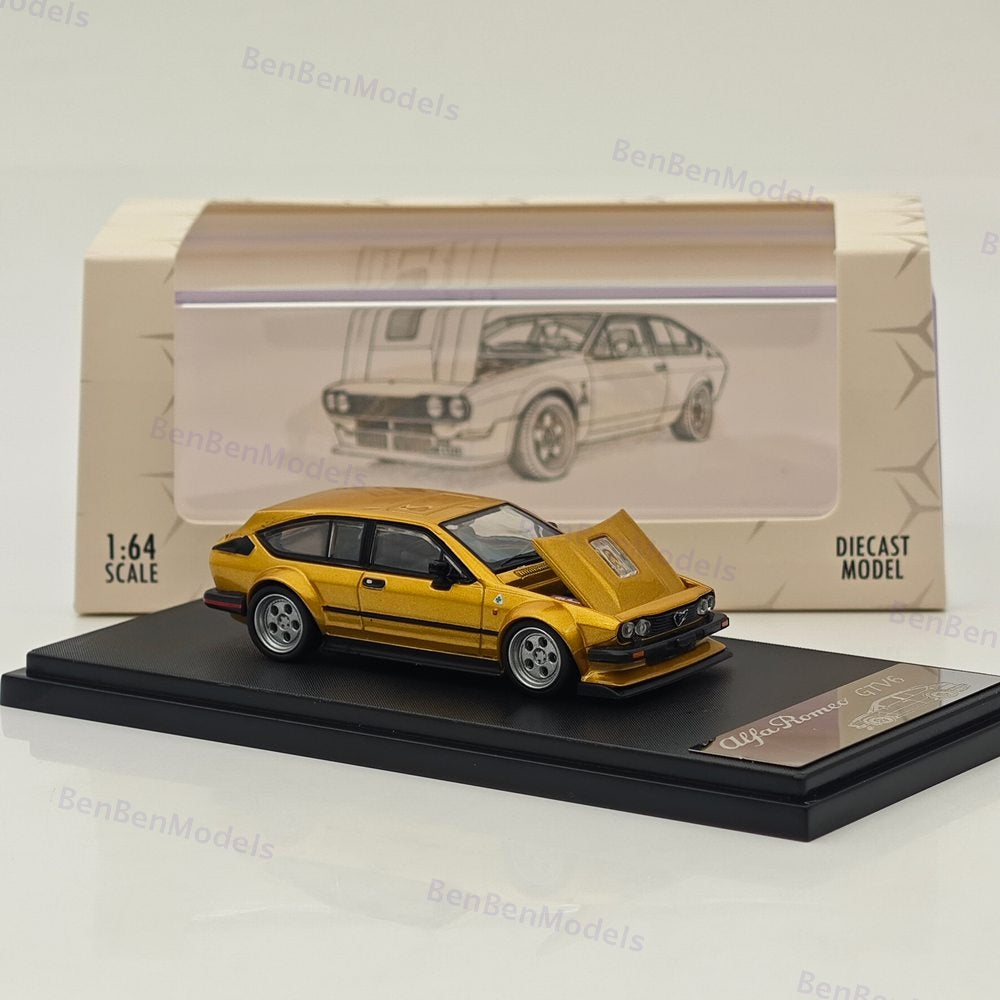 RM 1/64 Alfa Romeo GTV6 Gold/Silver Diecast Toys Car Models Collection Gifts