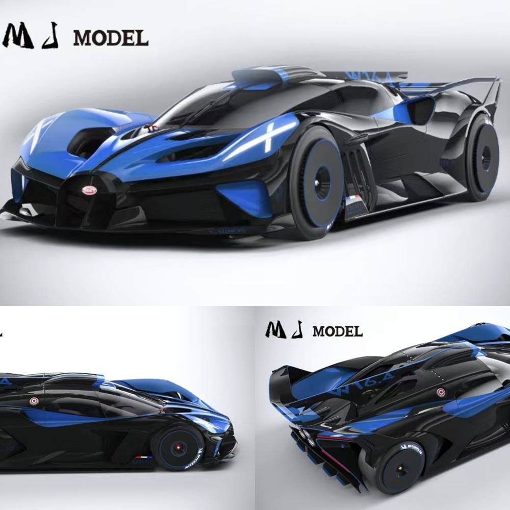 MJ 1/64 Bugatti bolide Carbon Fiber Trim Miniature Diecast Toys Car Models Collection Gifts Limited Edition