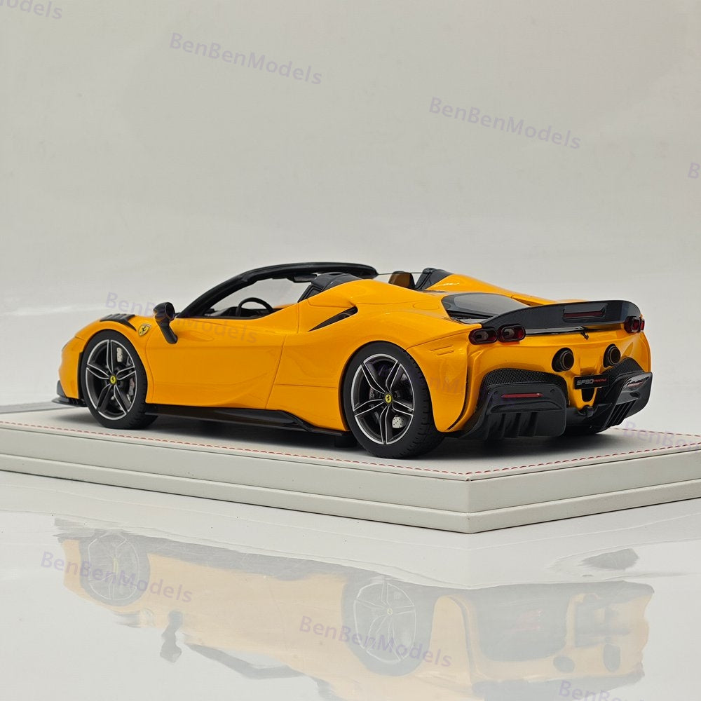 CE 1/18 Ferrari SF90 Spider Supercar Car Yellow Resin Model Limited Collection