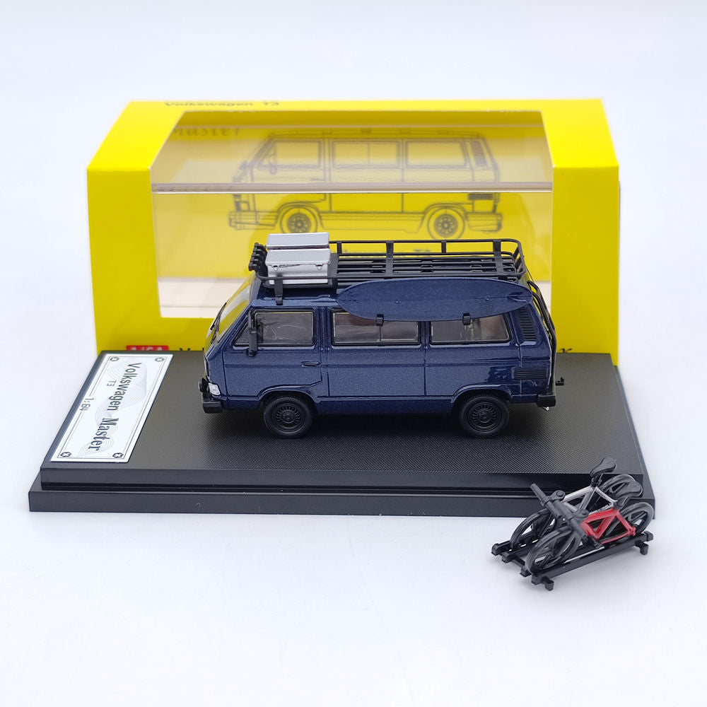 Master 1:64 Porsche B32 & VW T3 Multivan 1985 Van With Accessories Diecast Toys Car Models Miniature Hobby Exquisite Gifts