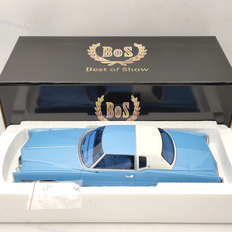BOS 1:18 Cadillac Eldorado Coupe Blue 1976 BOS328 Resin Model Limited Collection