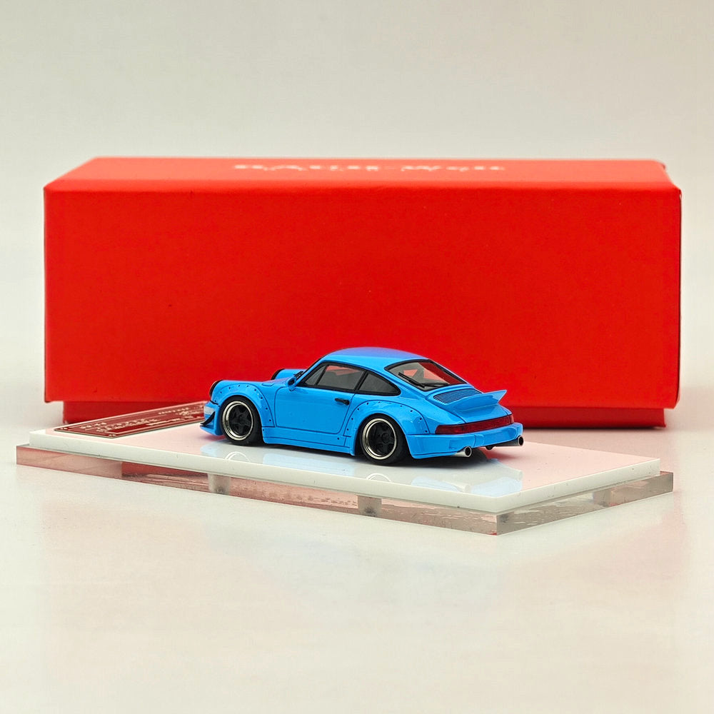 XKE 1/64 Porsche 964 RWB rauh-welt BEGRIFF, modèles de voiture en résine bleue, collection limitée, cadeau automobile
