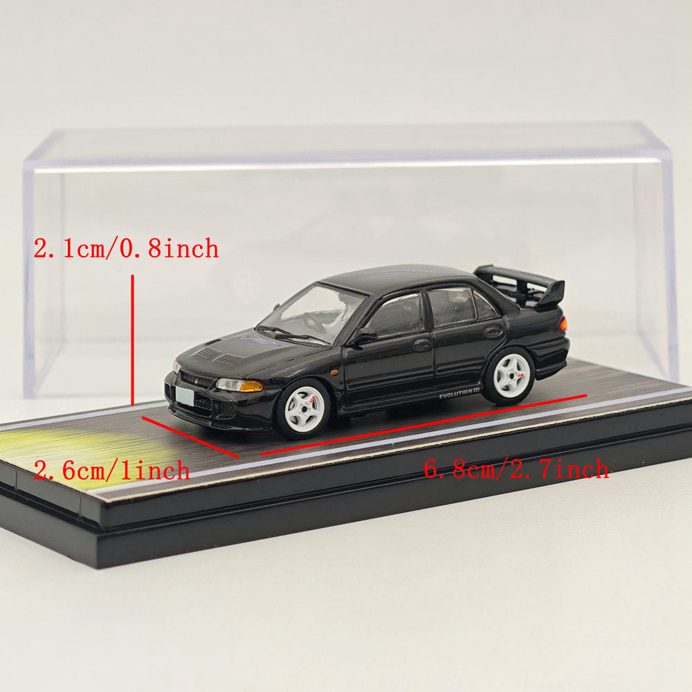 Hobby Japan 1/64 Mitsubishi Lancer RS Evolution III INITIAL D Black HJ643010D Diecast Models Car Limited Collection