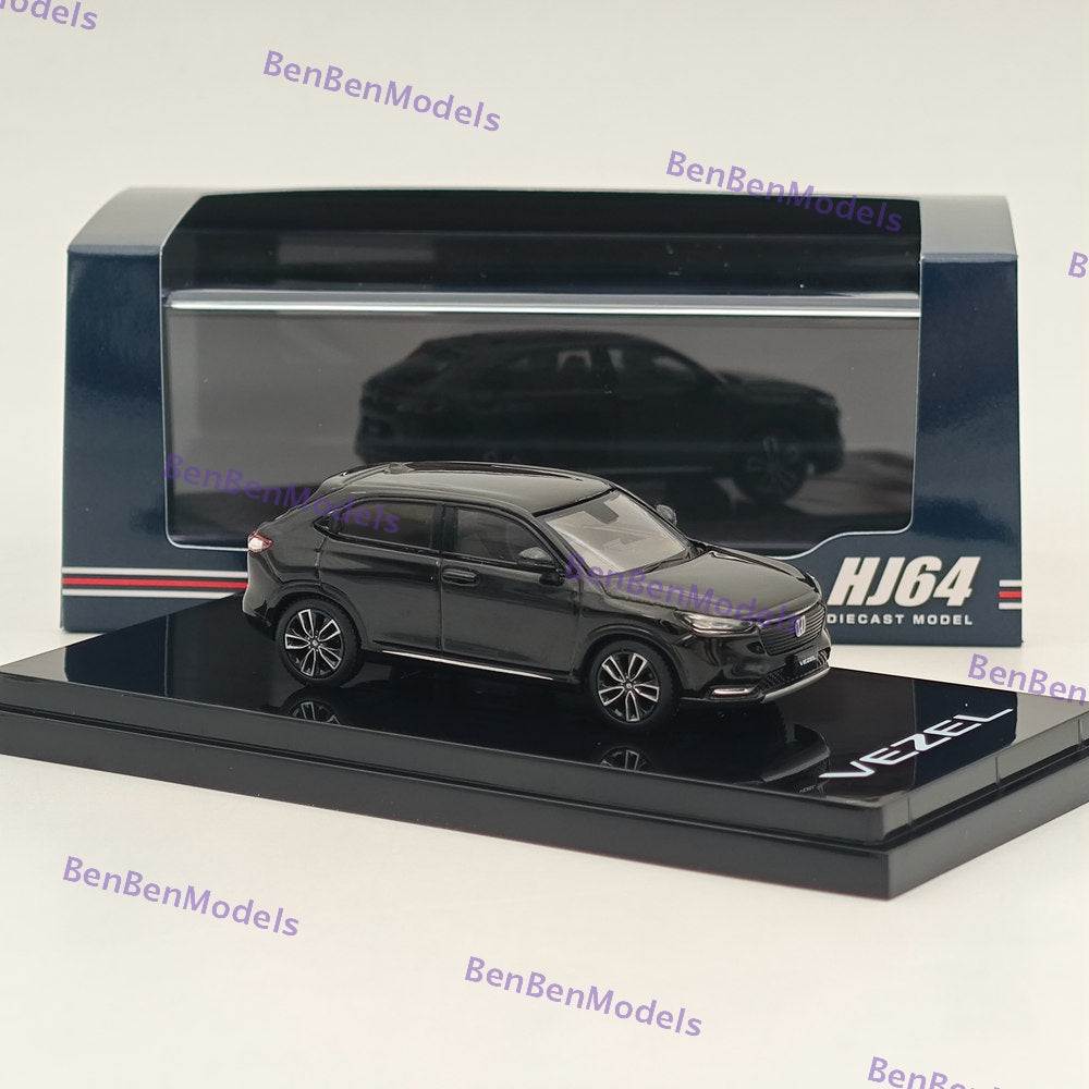 1/64 Hobby Japan VEZEL e:HEV Z Crystal Black Pearl Diecast Model Car HJ641071ABK