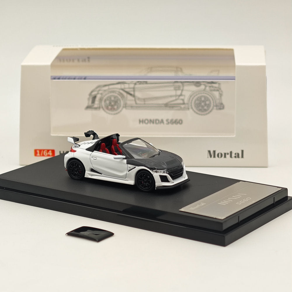 Mortal 1:64 Honda S660 Mugen Cabriolet avec capote Jouets moulés sous pression Modèles de voitures Collection Cadeaux Édition limitée