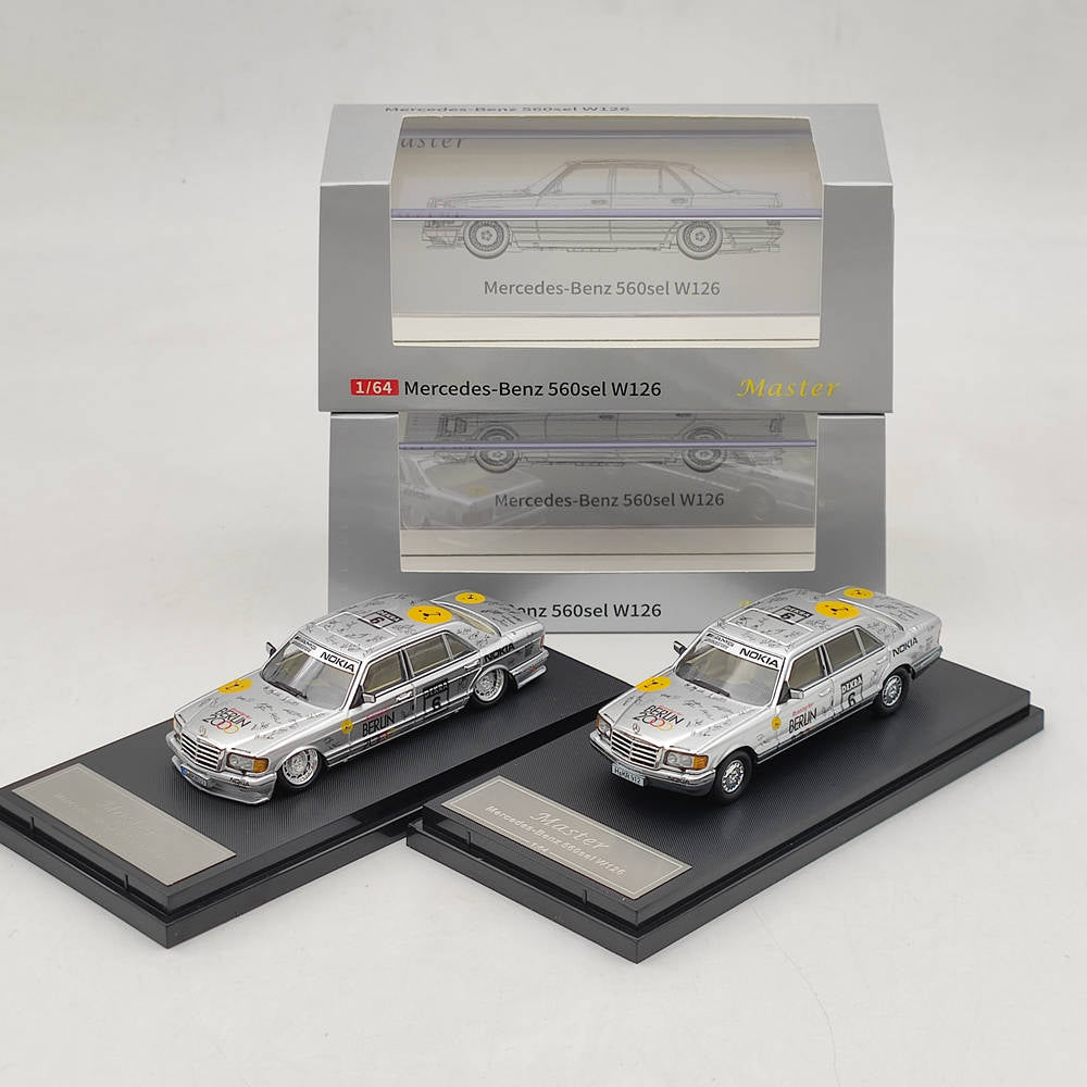 Master 1:64 Mercedes-Benz 190E Berlin Bear 2000 Lowride Diecast Toys Car Models Miniature Vehicle Hobby Collection Gifts
