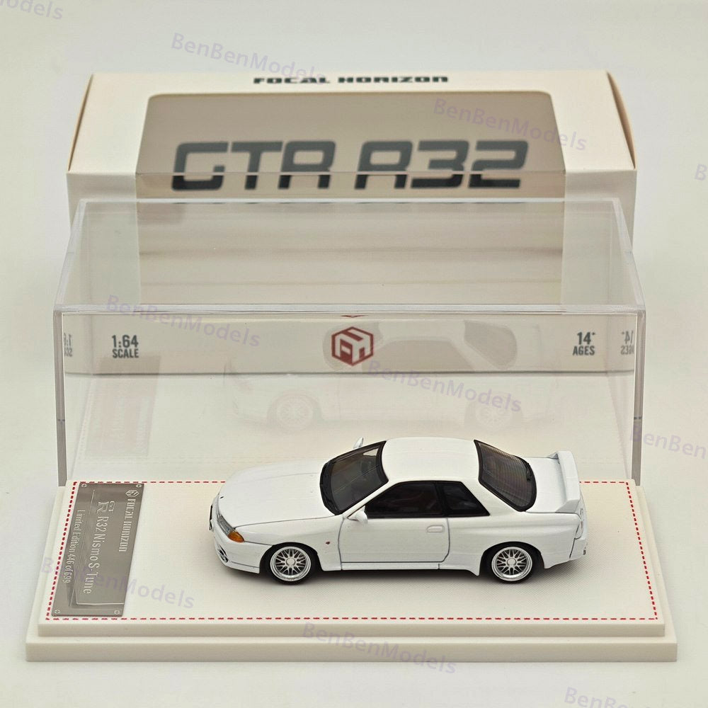 FH 1:64 Nissan Skyline GTR R32 Nismo S-Tune Sports Model White Diecast Metal Car