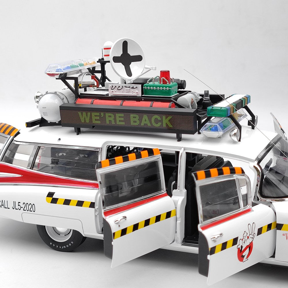 HOT WHEELS 1:18 Cadillac Ghostbusters II ECTO 1A Elite X5470 Diecast Models Toy Car Gifts Collection(Ships from the United States)