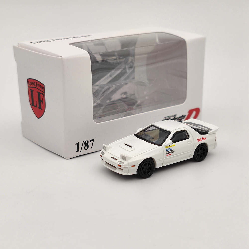 LF 1/87 Mazda Fc3s Initial D Jouets moulés sous pression Modèles de voitures Véhicules miniatures Hobby Cadeaux de collection