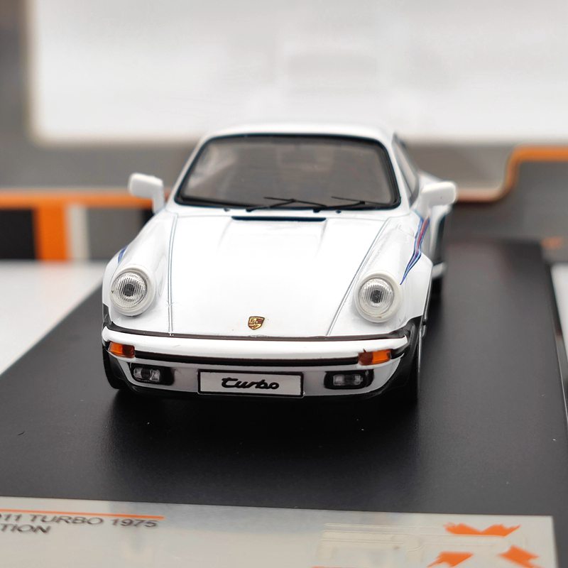 1/43 Premium X Porsche 911 Turbo 1975 White Martini Decoration PRD109 Diecast Toys Car Gift