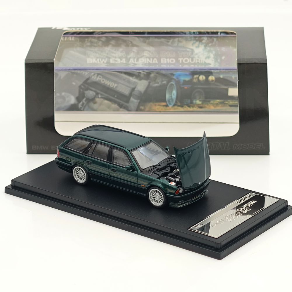 Mortal 1:64 BMW E34 M5 ALPINA B10 TOURING Wagon Openable Hood Diecast Toys Car Models Hobby Collection Gifts