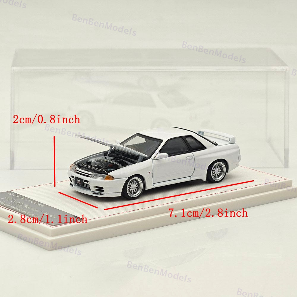 FH 1:64 Nissan Skyline GTR R32 Nismo S-Tune Sports Model White Diecast Metal Car