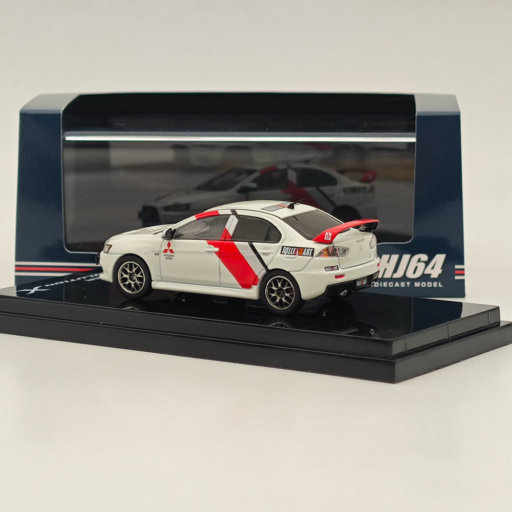 Mitsubishi Lancer Evolution X Ralliart, échelle 1/64, couleur blanche, HJ644053RA