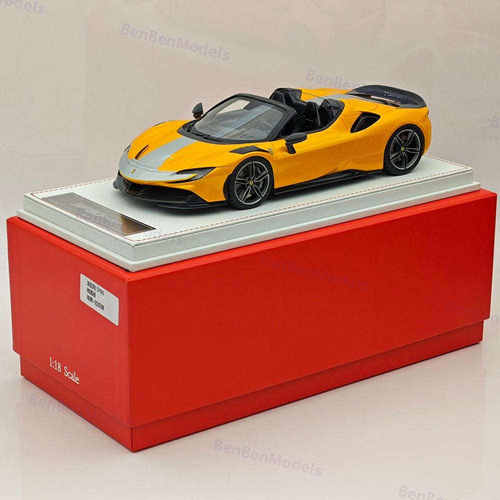 CE 1/18 Ferrari SF90 Spider Supercar Car Yellow Resin Model Limited Collection