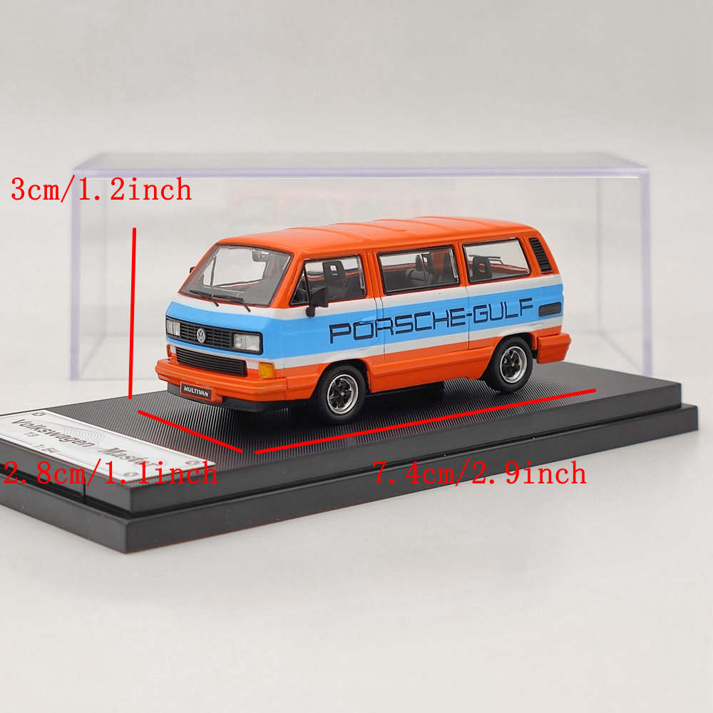 Master 1:64 Porsche B32 & VW T3 Multivan 1985 Van Gulf Jouets moulés sous pression Modèles de voitures Miniature Hobby Cadeaux exquis