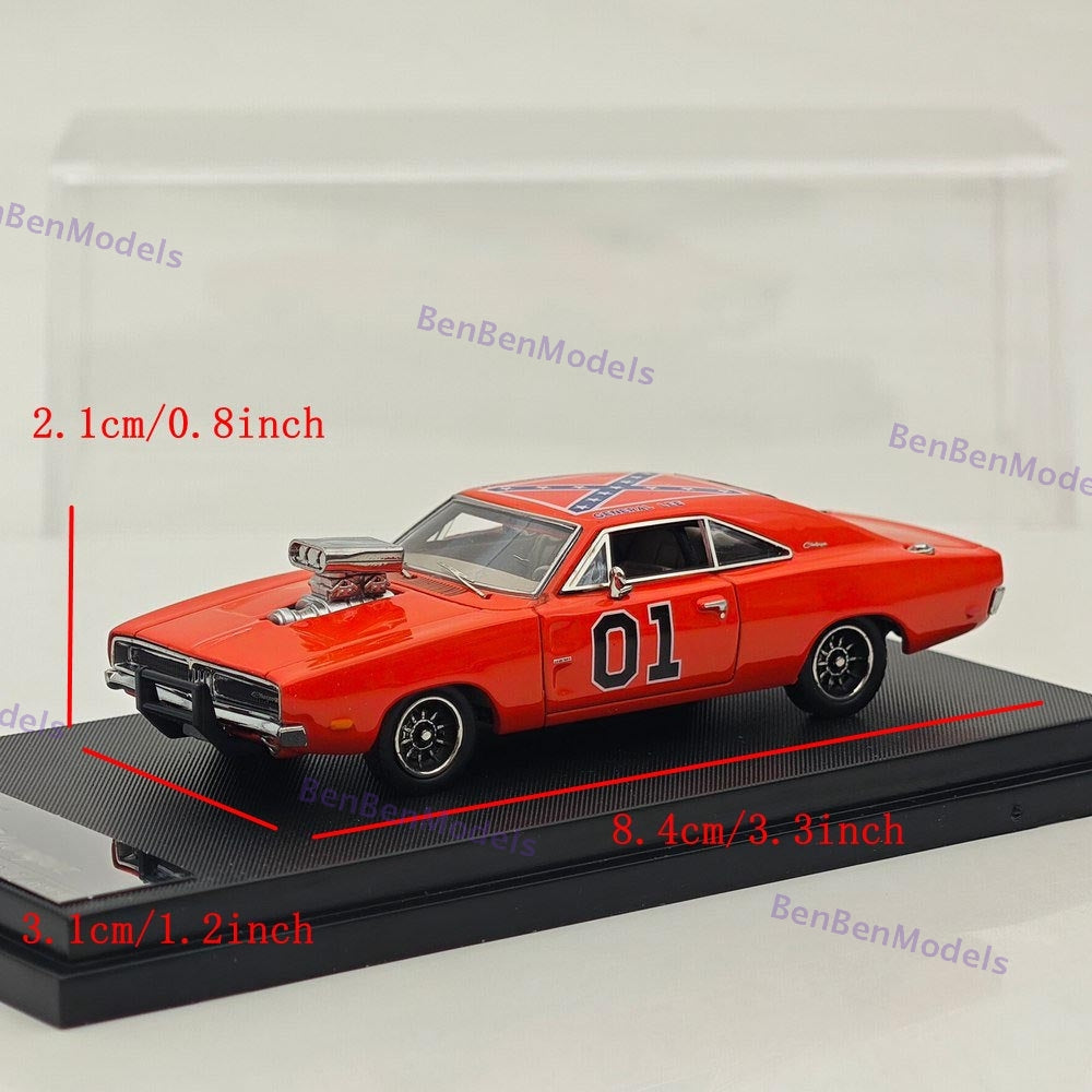 1:64 Mini Forge 1969 Charger R/T General Lee Red Diecast Metal Car Limited