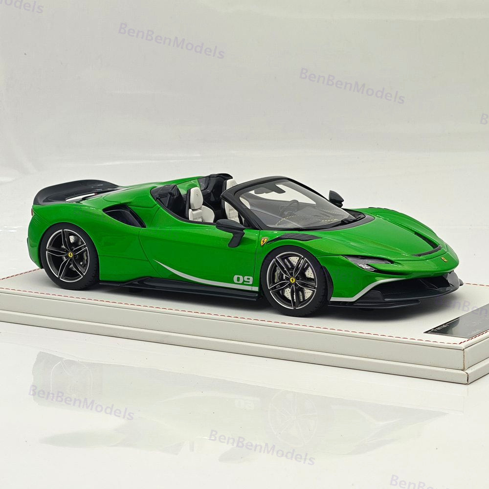 CE 1/18 Ferrari SF90 Spider Supercar Car Green Resin Model Limited Collection