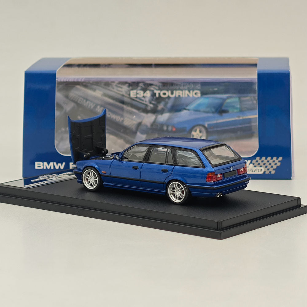 Mortal 1:64 BMW E34 M5 TOURING Wagon Openable Hood Diecast Toys Car Models Hobby Collection Gifts