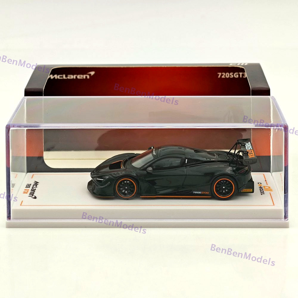 1/64 CM McLaren 720S GT3 X Super Racing Sports Black Diecast Model Car Limited