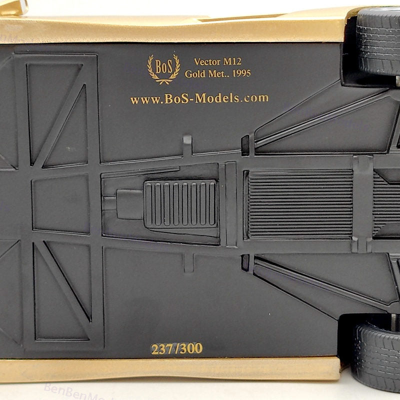 1:18 BOS Vector M12 Gold 1995 BOS376 Resin Model Car Limited Collection