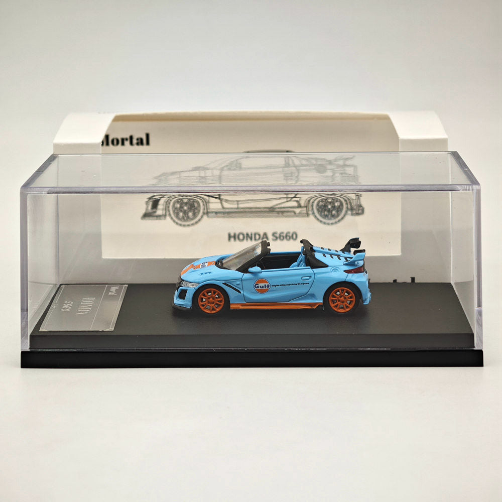 Mortal 1:64 Honda S660 Mugen Convertible with top cover Gulf ADVAN HKS SPOON Diecast Toys Car Models Collection Gifts