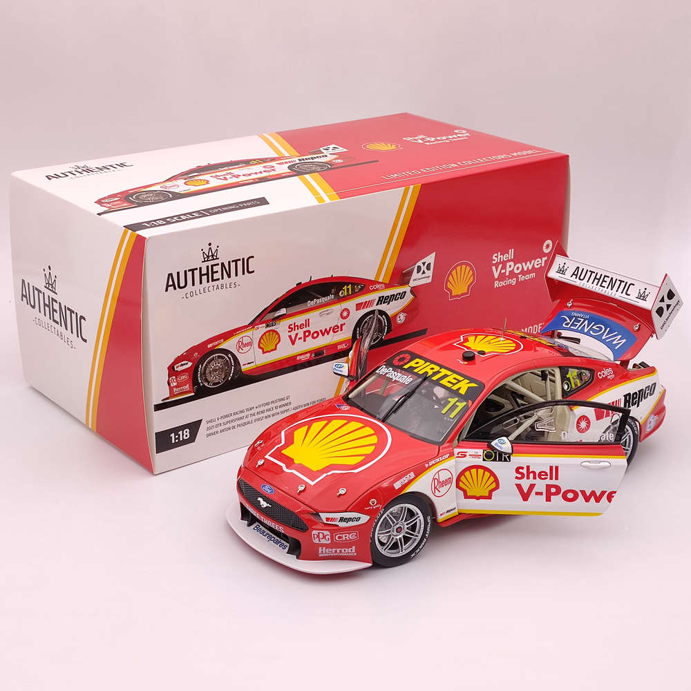 1/18 Authentique SHELL V-POWER RACING #11 FORD MUSTANG GT 2021 ANTON DE PASQUALE'S Toys Car Cadeau