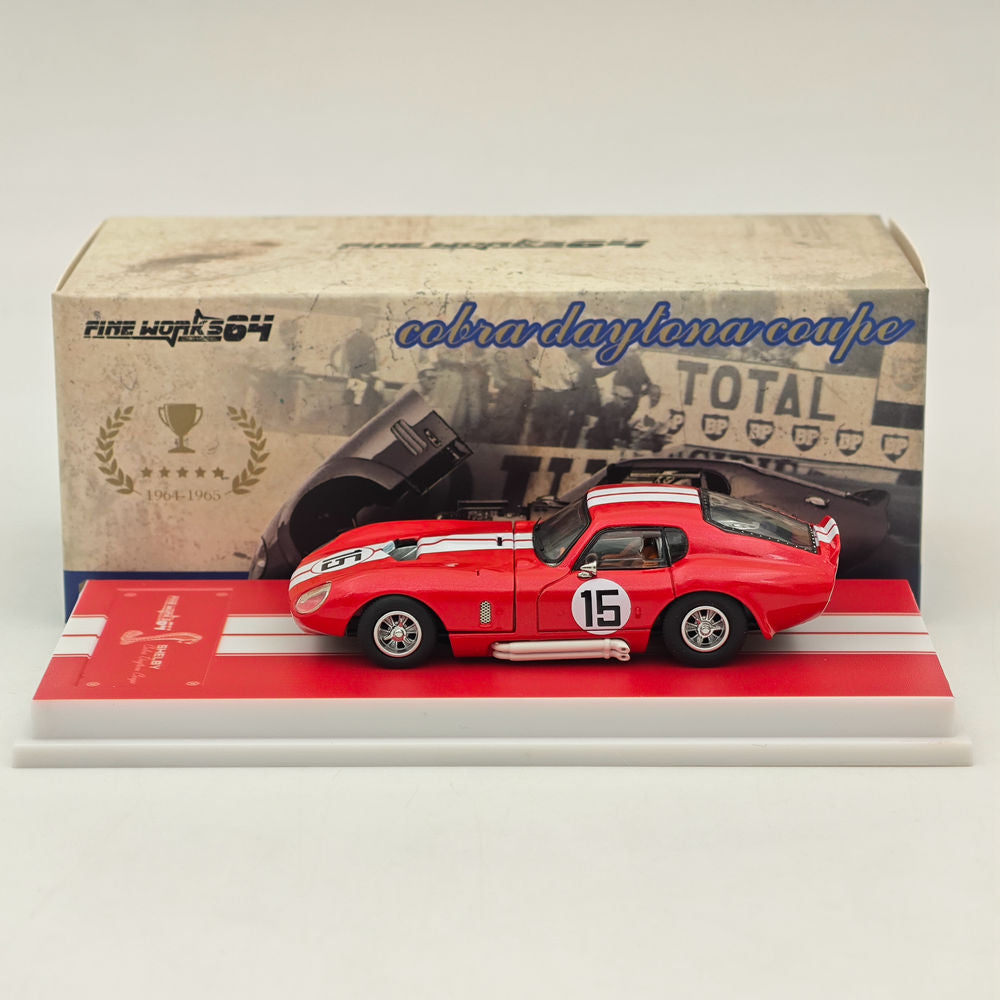 Fine Works 1:64 Shelby Cobra Daytona Coupé Miniature Hobby Jouets moulés sous pression Modèles de voitures Collection Cadeaux