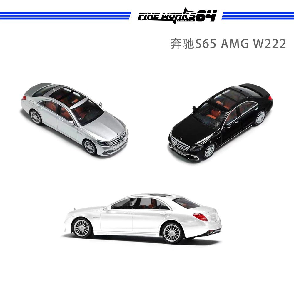 Voiture moulée sous pression Mercedes Benz S65 AMG W222 1:64 Fine Works Jouets Collection Cadeaux Édition limitée