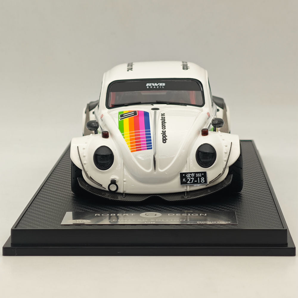 RAM Collectibles 1/18 RWB Volkswagen VW Beetle Apple WIDE BODY #9 Blanc RM0028 Modèle de voiture en résine Collection limitée