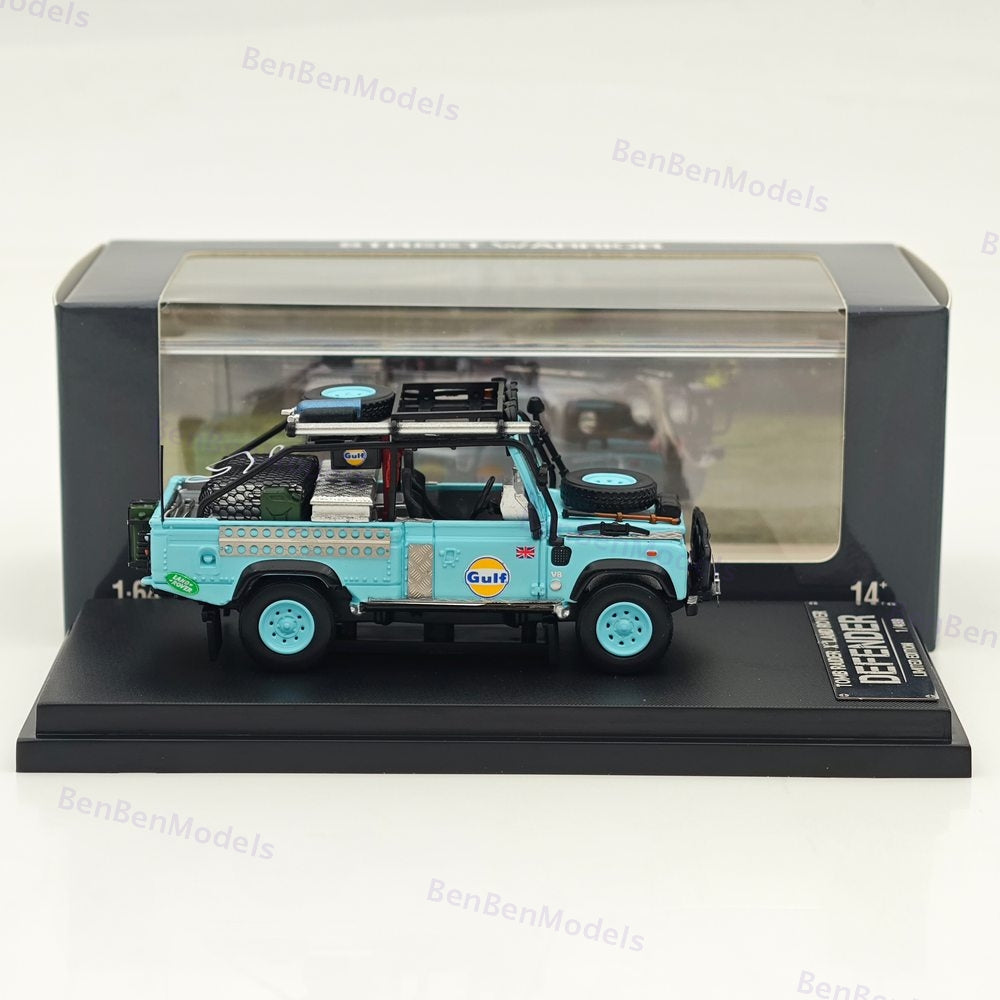 1:64 SW Blue Gulf Defender 90 Pickup Sports Model Diecast Metal Car Limited