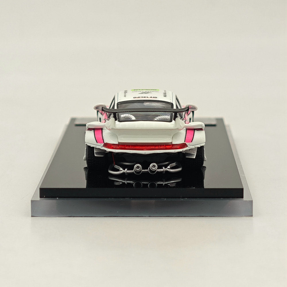 Modèle réduit de voiture moulé sous pression SW RWB 993 Rauh-Welt Modified Pink #23 Short Wing Limited au 1/64