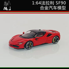 Nouveaux jouets moulés sous pression MJ 1:64 Ferrari SF90 Modèles de voitures Miniature Hobby Collection Cadeaux
