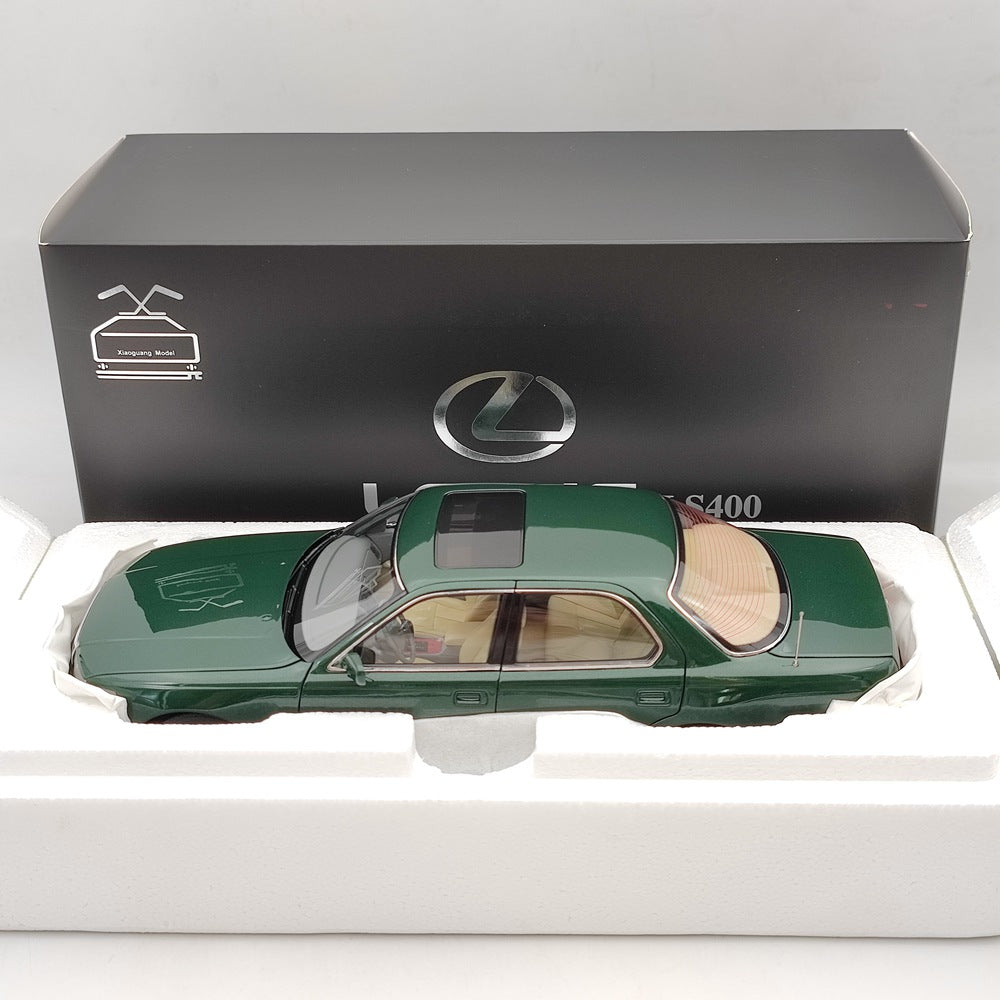 1:18 Toyota Lexus LS400 Première Génération Vert Modèle De Voiture Moulé Sous Pression Collection Jouet Ouvert Cadeau