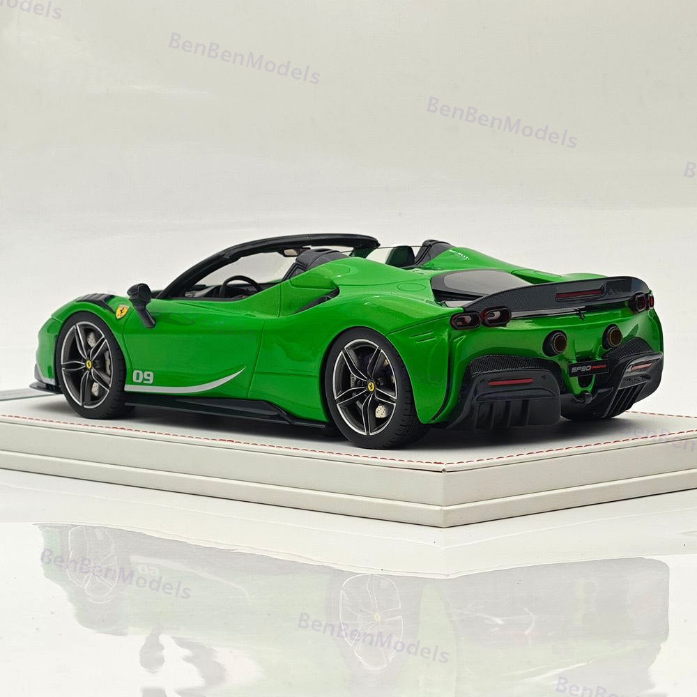 CE 1/18 Ferrari SF90 Spider Supercar Car Green Resin Model Limited Collection