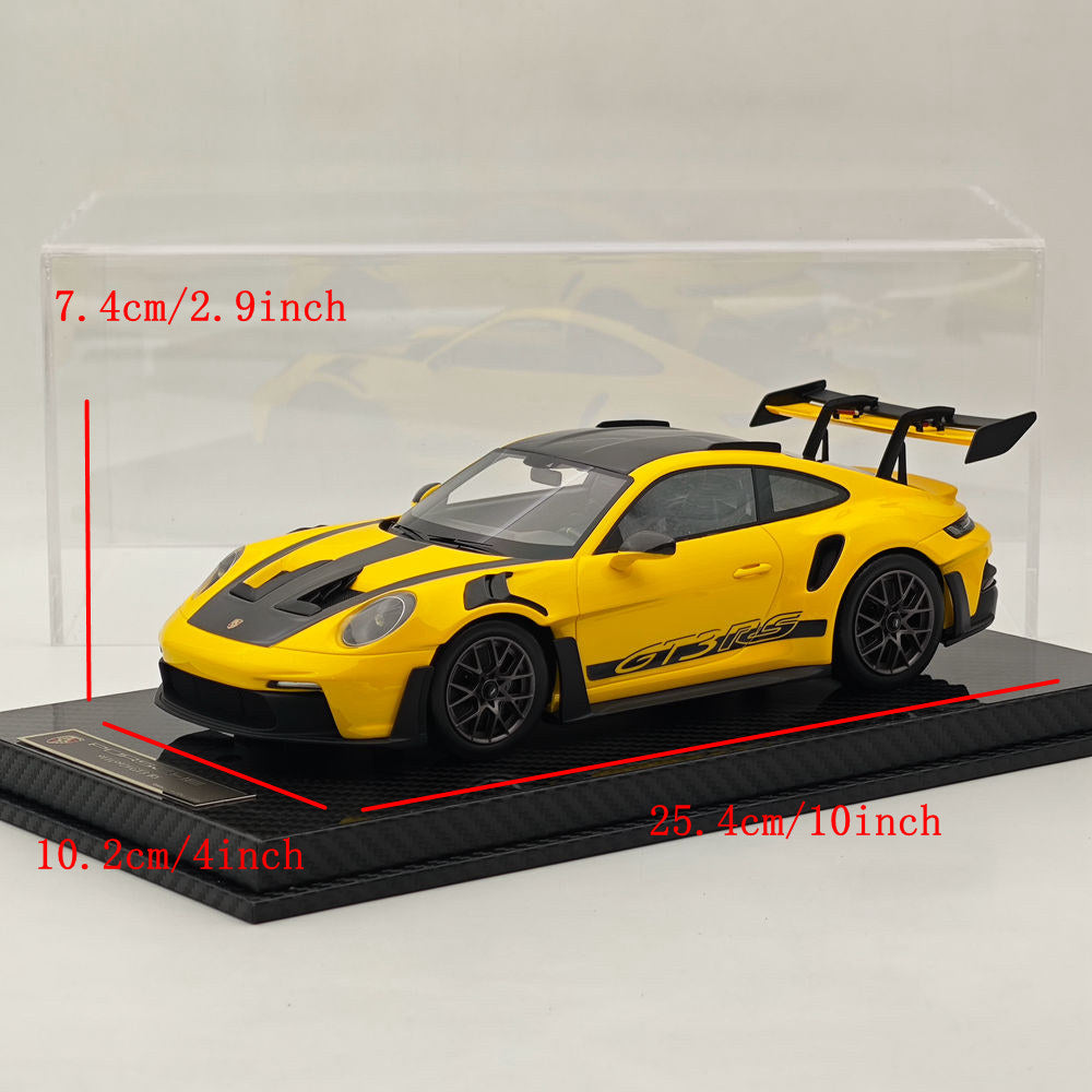 Modèle de voiture de collection en résine de haute qualité AI MODEL 1/18 Porsche 992 GT3 RS JAUNE