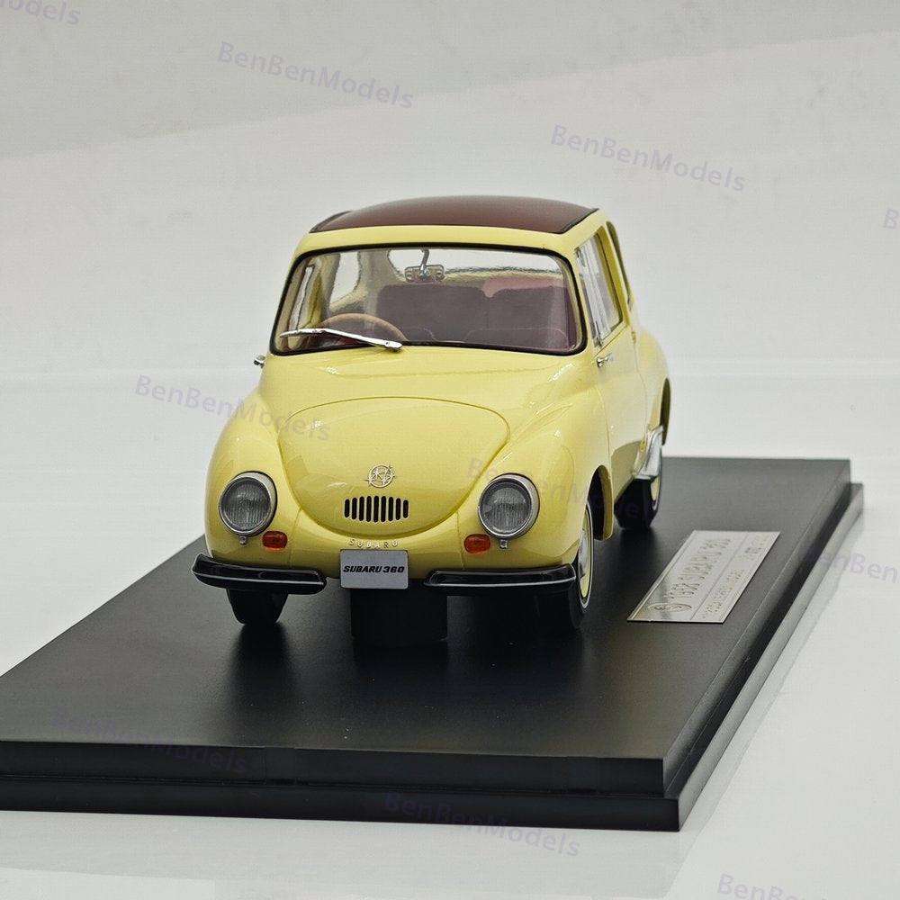 1:18 Ebbro Subaru 360 1958 Mini Beetle Master Yellow Resin Model Car Limited