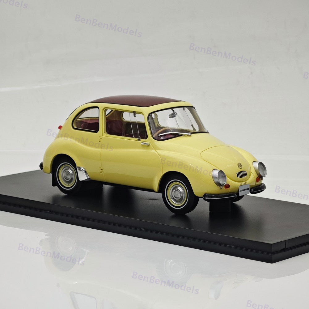 1:18 Ebbro Subaru 360 1958 Mini Beetle Master Yellow Resin Model Car Limited