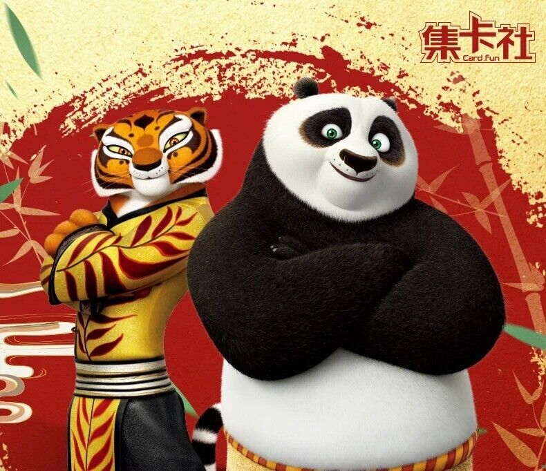 Cartes amusantes Kung Fu Panda, cartes authentiques en papier, collection, boîte de 10 films, nouveauté