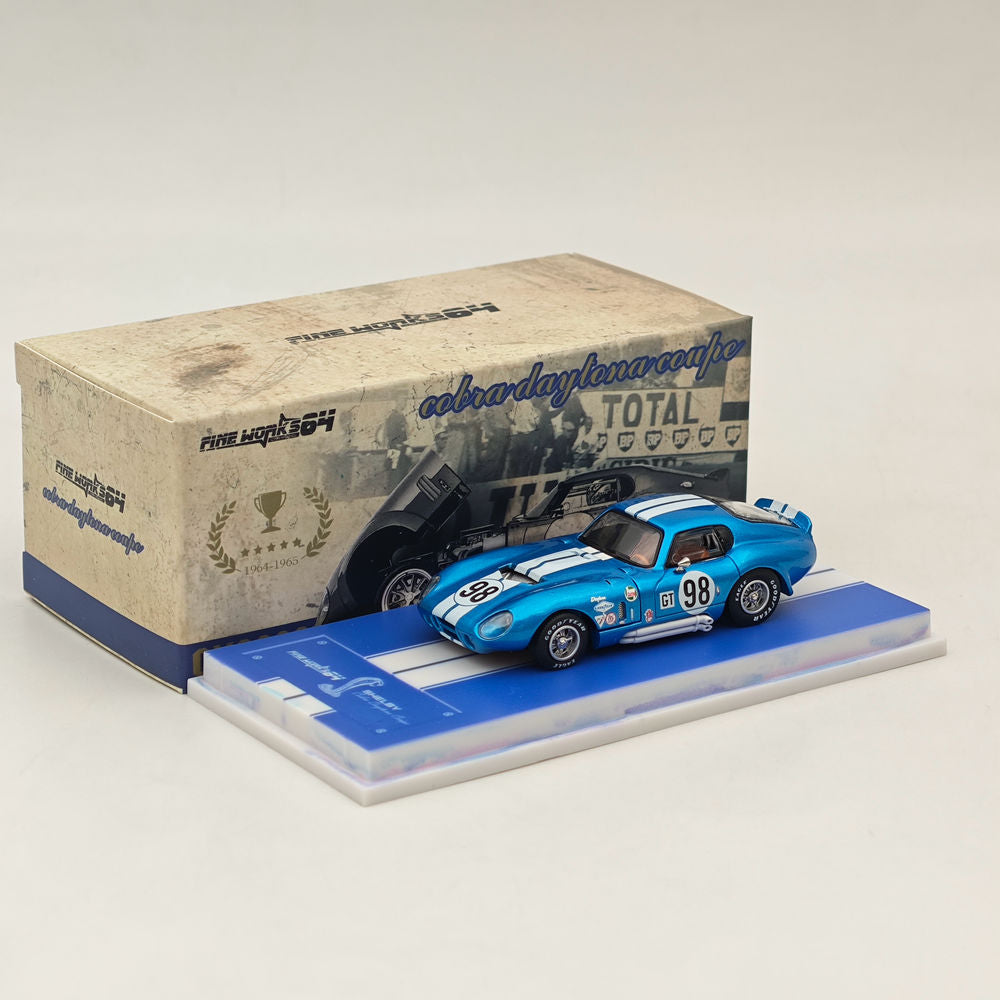 Fine Works 1:64 Shelby Cobra Daytona Coupé Miniature Hobby Jouets moulés sous pression Modèles de voitures Collection Cadeaux