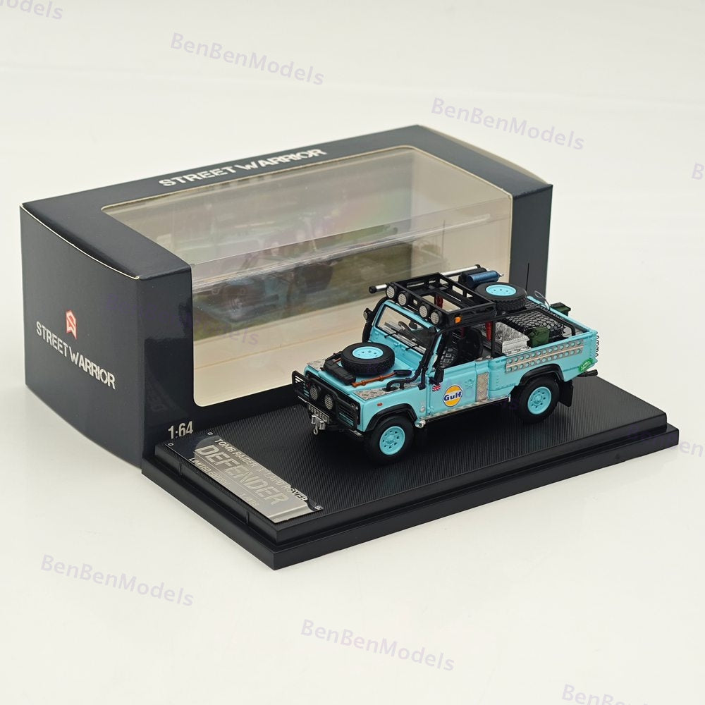 1:64 SW Blue Gulf Defender 90 Pickup Sports Model Diecast Metal Car Limited