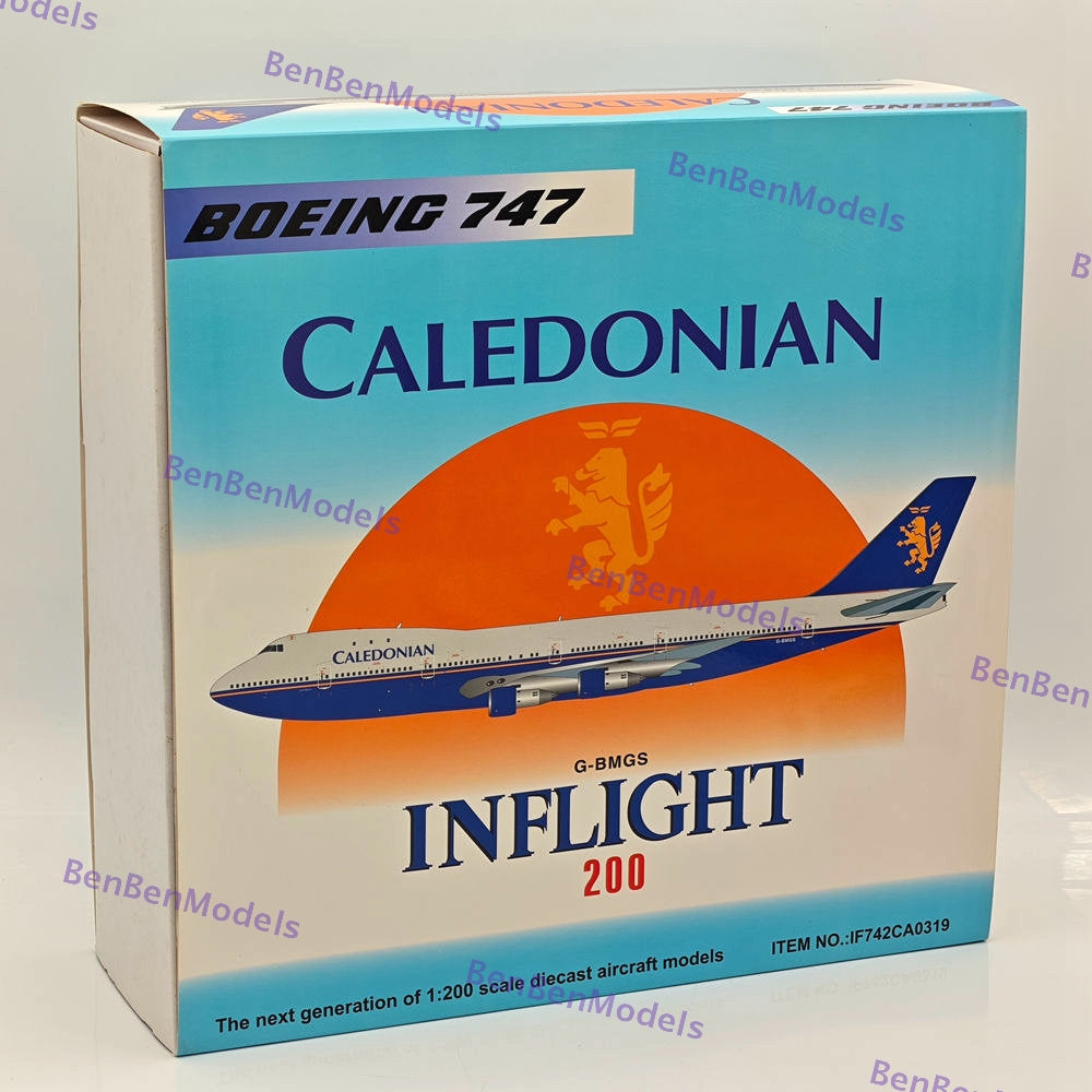 Caledonian Airways 747 G-BMGS / WITH STAND / Passenger Airplane 1/200