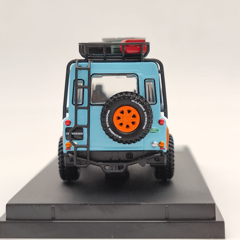 Master 1:64 Land Rover Defender Van Camp Gulf Jouets moulés sous pression Modèles de voitures Véhicules miniatures Hobby Cadeaux de collection